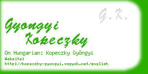 gyongyi kopeczky business card