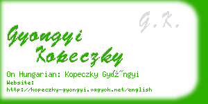 gyongyi kopeczky business card